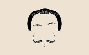 man's hair, eyebrows and mustache illustration HD wallpaper